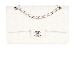 Medium Classic Double Flap, Caviar, White, 10797731(2005/06), DB/AC, 2*